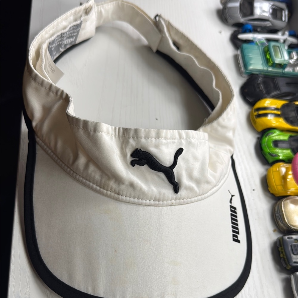 Puma Cream and Black Sports Visor